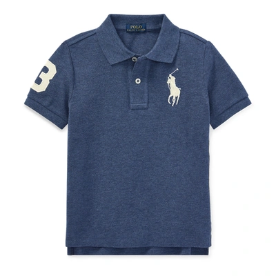 Polo Ralph Lauren Kids' Big Pony Cotton Mesh Polo In Navy Heather