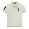 Polo Ralph Lauren Kids' Big Pony Cotton Mesh Polo In New Sand Heather