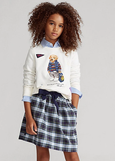 Polo Ralph Lauren Kids' Big Girls Tartan Plaid Oxford Skirt In Navy