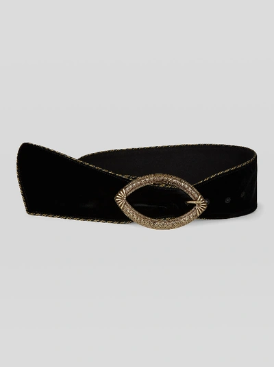 Etro Velvet Belt In Gold