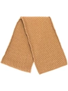 DOLCE & GABBANA CABLE-KNIT RIBBED-TRIM SCARF