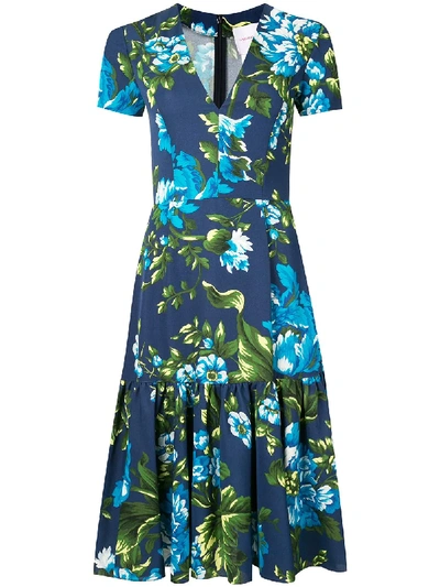 Carolina Herrera Floral Print Midi Dress In Multicolour