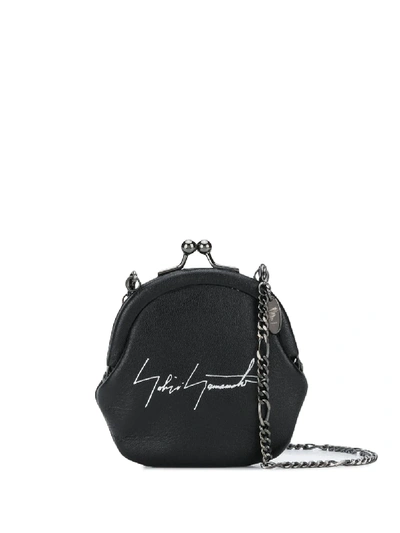 Discord Yohji Yamamoto Logo Print Twist Wallet In Black