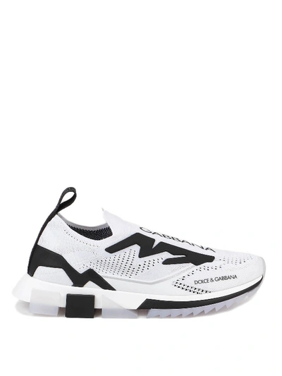 Dolce & Gabbana Sorrento Mesh Slip-on Sneakers In White,black