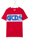 Gcds Logo Print Cotton Jersey T-shirt In Red