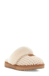 Ugg Women's Cozy Sheepskin-trimmed Knit Slippers In Cream Knit