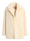 TWINSET FAUX LEATHER COAT IN CREAM