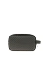 EMPORIO ARMANI ALL-OVER LOGO BEAUTY CASE IN GREY AND BLACK
