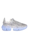 JIMMY CHOO DIAMOND EMBELLISHED SNEAKERS IN SILVER COLOR