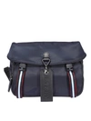 BALLY CATCH NYLON MESSENGER BAG IN BLUE