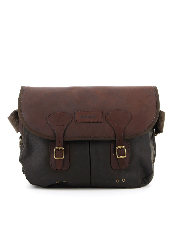 barbour leather man bag