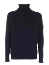 HOGAN BLUE HIGH NECK SWEATER FEATURING PATCH POCKET,KMMC1412310SBV U807