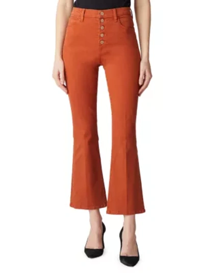 J Brand Women's Lillie High-rise Crop Flare Jeans In Orange