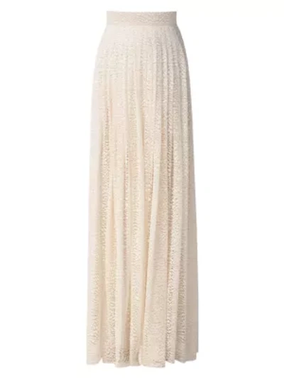 Akris Women's Millefleur Lace Pleated Maxi Skirt In Beige