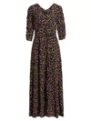 Bytimo Black Floral-print Maxi Dress In Multicoloured