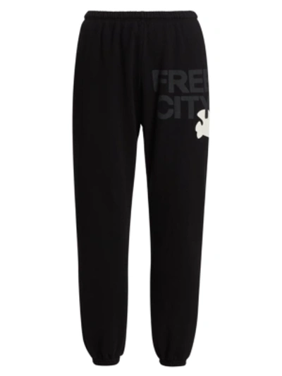 Free City Cotton Logo Sweatpants In Black Space