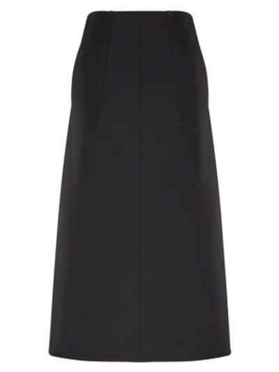 Moncler 2  1952 Long Bi-stretch Circle Skirt In Black