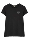 RAG & BONE BLACK EMBROIDERED PIMA COTTON T-SHIRT,3902249