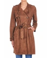 BULLY BULLY WOMEN'S BROWN COAT,BE206510SUEDE01WILDDOVE 44