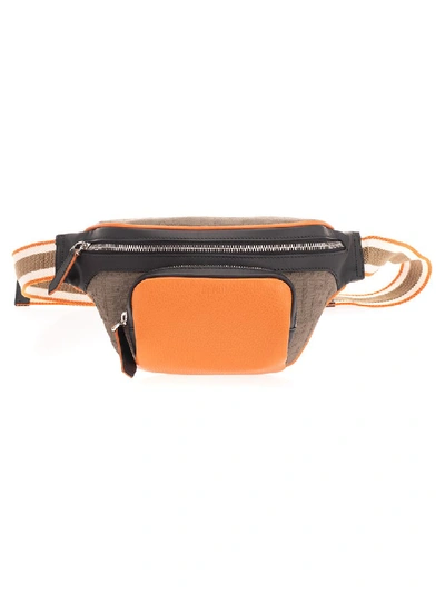 Fendi Colour-block Leather And Ff-canvas Belt Bag In Multicolor