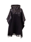 MONCLER MONCLER WOMEN'S BLACK WOOL PONCHO,3G50500A0107999 S