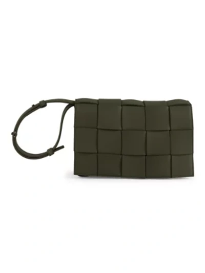 Bottega Veneta The Cassette Leather Crossbody Bag In Camp