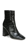 Sam Edelman Women's Codie Croc-embossed Ankle Boots In Black Crocodile Leather