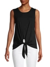 Karen Kane Tie-front Tank Top In Black
