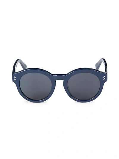 Stella Mccartney 48mm Round Sunglasses In Blue