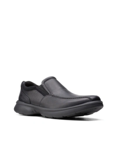 Clarks Men's Bradley Free Leather Slip-on Men's Shoes In Black Tumbled Leather