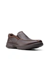 Clarks Bradley Step Mens Leather Slip On Loafers In Brown Tumbled Leather