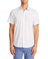 TALLIA MEN'S SLIM-FIT STRETCH WHITE DOT SHORT SLEEVE SHIRT AND A FREE FACE MASK WITH PURCHASE