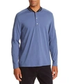 TALLIA MEN'S SLIM-FIT DARK BLUE LONG SLEEVE HENLEY AND A FREE FACE MASK WITH PURCHASE
