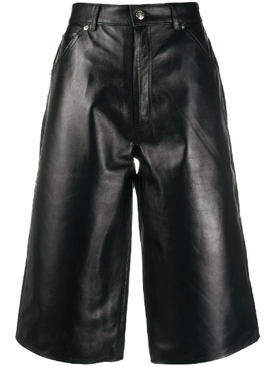 Manokhi High-waist Leather Culottes In Brown