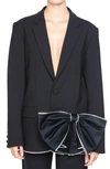 AREA CRYSTAL TRIM BOW BLAZER,PF20J03032