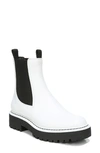 Sam Edelman Laguna Waterproof Lug Sole Chelsea Boot In White Leather