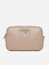 PRADA DIAGRAMME QUILTED LEATHER CAMERA BAG