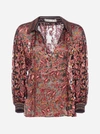 ALICE AND OLIVIA DESIREE FLORAL PRINT BLEND-SILK BLOUSE