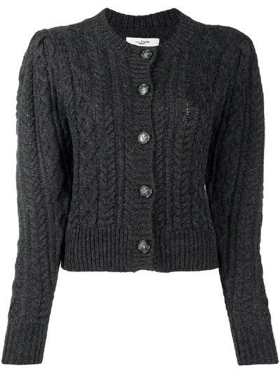 Isabel Marant Étoile Cropped Cable Knit Cardigan In Grey