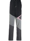 DAILY PAPER COLOUR-BLOCK PINSTRIPE TRACK PANTS