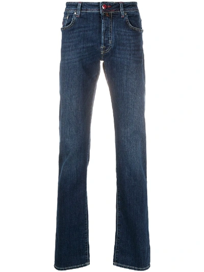 Jacob Cohen Faded Straight Leg Jeans In Blue