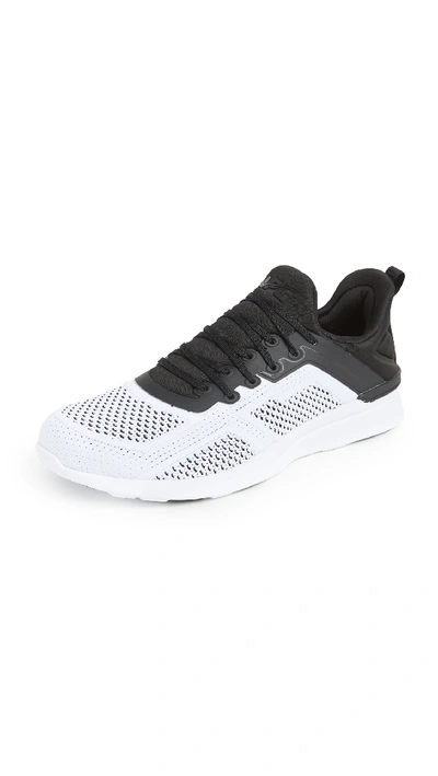 Apl Athletic Propulsion Labs Techloom Tracer Mesh And Neoprene Running Trainers In White & Black