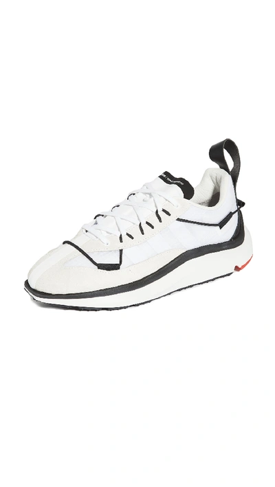 Y-3 Shiku Run Mesh And Suede Trainers In White
