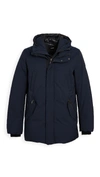 Mackage Edward Water Repellent Down Parka With Removable Bib In Navy