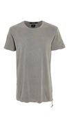 Ksubi Taupe Distressed Seeing Lines T-shirt In Grey
