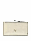 ALEXANDER MCQUEEN ALEXANDER MCQUEEN WOMEN'S GOLD LEATHER CARD HOLDER,6320371YAF07050 UNI