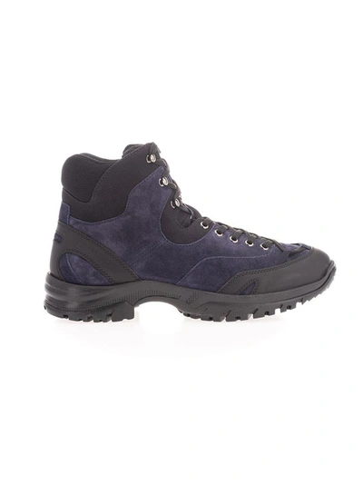 Loewe Men's Blue Leather Ankle Boots