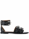 GIVENCHY GIVENCHY WOMEN'S BLACK LEATHER SANDALS,BE304TE00C001 36