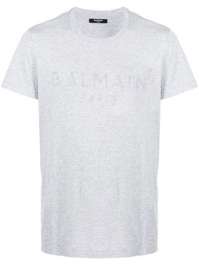 Balmain Men's Uh01601i3659ub Grey Cotton T-shirt