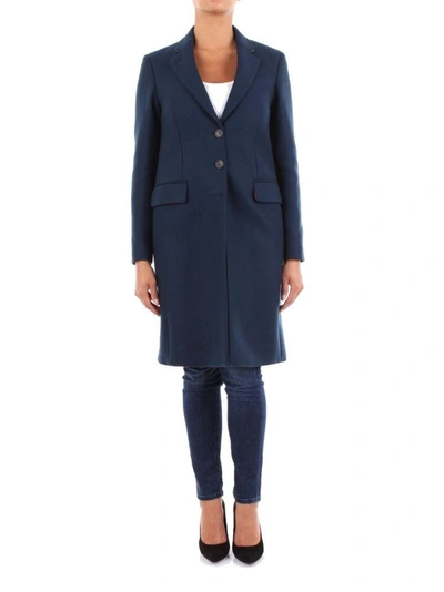 Ps By Paul Smith Women's Blue Wool Coat